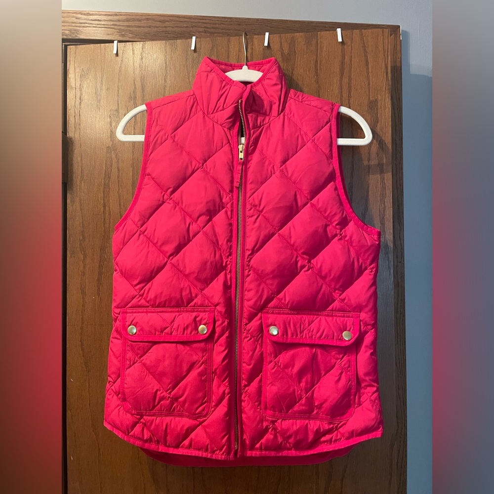 Hot Pink XS J. Crew Quilted Vest